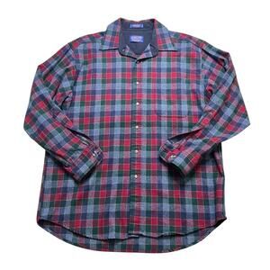 Vintage Pendleton Flannel Mens Large Red Button Up Shirt Plaid Check Wool Casual